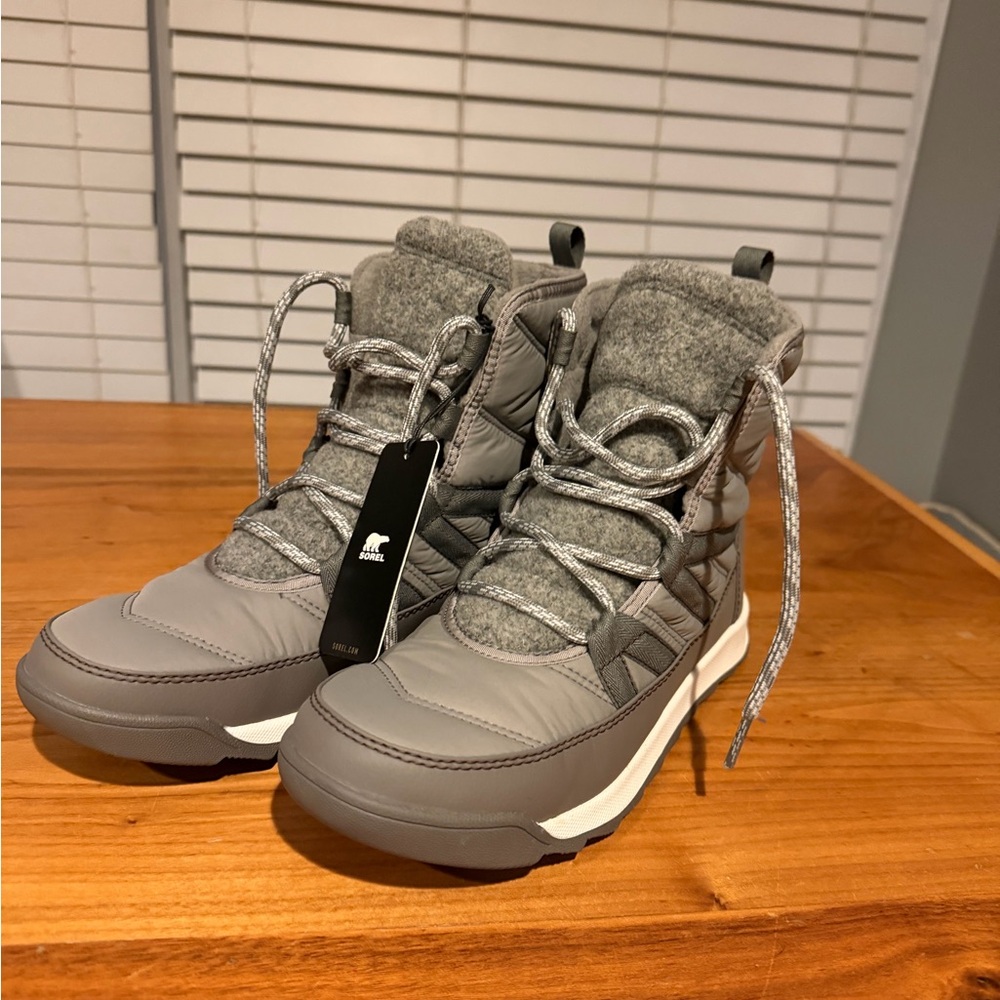 Gray Winter Boots with Fur Lining